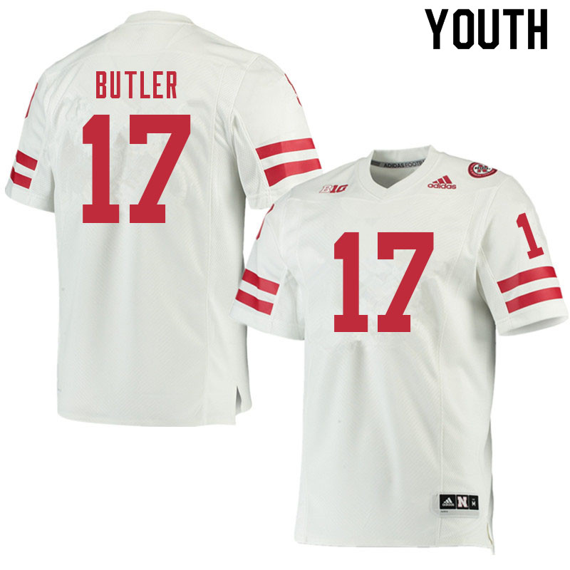 Youth #17 Jimari Butler Nebraska Cornhuskers College Football Jerseys Sale-White - Click Image to Close